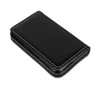 LALAFINA Boîte à Fiches Compact en Acier Inoxydable Cuir Artificiel , Porte-cartes de Visite Professionnel Fermeture Magnétique Pratique pour Bureau et Déplacements