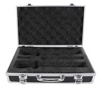 LALAFINA Boîte de Microphone Structure Multi-emplacements en Alliage D'aluminium Légère pour Rangement de 2 Microphones Valise de Protection pour Salle de Karaoké