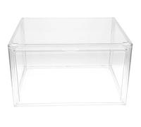 LALAFINA Boîte de Rangement Transparent Empilable pour Organiseur de Bureau et Étudiant Boîte de Tri et Stockage Anti-poussière Acrylique Simple à Assembler pour Bureau et Chambre