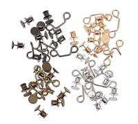 LALAFINA Boucles De Taille Réglables Pour Jean Ceinture, Ensemble 8 Pièces Amovibles Métal Argenté Noir or Cuivre, Ajusteur De Pantalon Pour Homme Et Femme, Usage Quotidien Et Couture Légère