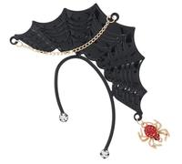 LALAFINA Boucles D'oreilles Manchette Gothiques à Clip sans Perçage avec Ailes D'elfe et Brillants, Alliage Léger Noir, pour Fêtes et Bars