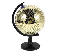 LALAFINA Boule Pièce Unique en Plastique et Verre Dorée Disco Rotative avec Texture Exceptionnelle et Lumineux pour Décoration Intérieure et Bureau
