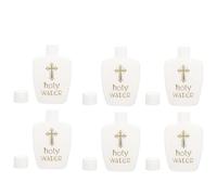 LALAFINA Bouteilles d'eau Bénite 100ml en Plastique Blanc Lot de 6 Bouchons de Sécurité Étanches pour Cérémonie Religieuse et Exorcisme