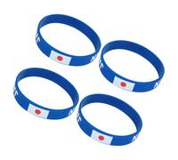 LALAFINA Bracelet en Silicone Bleu Drapeau National pour Coupe du Monde, Lot de 4pcs, pour Team Bonding et Événements Sportifs