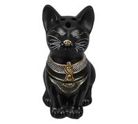 LALAFINA Brûleur de Parfum Décoration Artistique Noir Élégant de Chat Égyptien en Résine Parfum et Vintage pour Bureau