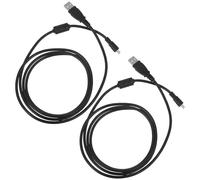 LALAFINA Câble Mini USB de Charge Rapide 2pcs Noir Compatible Caméra et Appareils, Câble de Chargement en Cuivre Gaine PVC et Anneau Magnétique 1,5 M