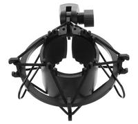 LALAFINA Cage à électrochocs en métal noir avec rotation multi-angle, pied de micro pour microphones à condensateur, adapté à la musique et streaming