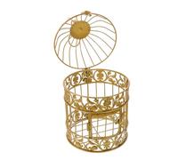 LALAFINA Cage à Oiseaux Fer Forgé Dorée 19X35Cm Ornement pour Mariage et Décoration de Jardin Style Européen
