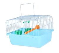 LALAFINA Cage de Transport pour Oiseaux Bleu Portable avec Perchoir, Boîte à Nourriture et Distributeur d'eau, Facile à Nettoyer Ranger, pour Voyages et Aventures en Plein Couleur