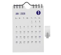 LALAFINA Calendrier Mural Mini A6 2026 Portable en Papier et Métal avec Design Élégant, Planification Annuelle et Écriture Fluide, pour Petits Espaces et Voyages