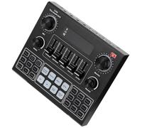 LALAFINA Carte Son Portable Abs Noir Batterie 1200ma, Support Double Téléphone et Ordinateur, Changeur de Voix pour Diffusion en Direct Couleur Aléatoire