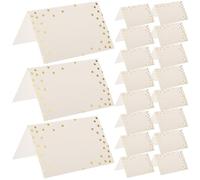 LALAFINA Cartes de Placement en Papier Beige Points Dorés Lot de 100 Élégantes et Faciles à Tenir pour Guider pour Mariage et Fête