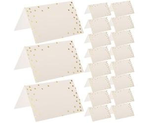 LALAFINA Cartes de Placement en Papier Beige Points Dorés Lot de 100 Élégantes et Faciles à Tenir pour Guider pour Mariage et Fête