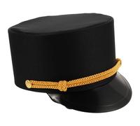 LALAFINA Casquette D'ingénieur de Train Noire pour Adulte, Style Rétro Classique, Confortable et Sécurisée, pour Déguisement Conducteur de Train ou Décoration Maison