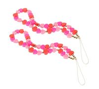LALAFINA Chaîne De Téléphone En Perles De Cœur Rose Accessoires Pour Smartphone Décoration Unique Pâte Polymère Style Moderne Ensemble De 2 Pièces Pour Âges Couleur Rose