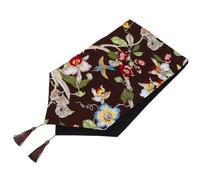 LALAFINA Chemin de Lit Décoratif en Polyester et Coton pour Maison et Mariage, Design Simple et Chic, Nappe de Fleur Vintage pour Décoration Intérieure Élégante