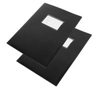 LALAFINA Chemises à Poches A4 Double Compartiment En Pp Mat Transparent, Lot De 2, Dossiers De Fichiers De Bureau Noirs, Protection Et Organisation De Documents Professionnels