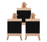 LALAFINA Chevalet Ardoise Noir en Bois avec Support A-frame Robuste, Tableau Mémo Effaçable Polyvalent, Lot de 3 Pièces Cuisine et Bureau
