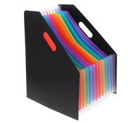 LALAFINA Classeur Accordéon Extensible Noir Intercalaires Colorés Organiseur de Fichiers Portable Grosse Capacité pour Stockage Papier Dossier de Fichiers Vertical Multifonction Bureau