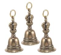 LALAFINA Cloches Artisanales en Laiton 3 Pièces pour Porte-Clés et Décorations Suspendues, Adaptées aux Petits Présents et Ornements de Saison