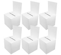 LALAFINA Coffret de Don Blanc en Papier, Lot de 6 Boîtes à Tombola Robustes et Pratiques Surface Lisse, pour Réunions et Bureaux