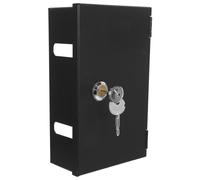 LALAFINA Coffret Électrique Extérieur Noir en Fer Serrure, Protection Prise Électrique Résistante à L'usure, Installation Gain de Place pour Bureau et École