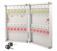 LALAFINA Coffret Mural pour Clés 24 Positions en Alliage D'aluminium 21x5,5x32,5 Cm, Armoire à Clés Sécurisée Serrure, Support Mural pour Maison, Bureau et Gestion Immobilière