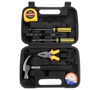 LALAFINA Coffret Outillage Multifonction en Plastique et Fer, Mini-kit D'outils Noir pour Usage à Domicile ou Véhicule, Production de Précision et Longue Durée