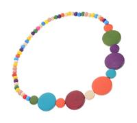 LALAFINA Collier Ethnique Long en Bois Naturel Multicolore pour Femme, Perles Faites Main, Confortable Soirées Formelles et Fêtes
