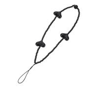 LALAFINA Cordon de Téléphone en Acrylique Noir de Cœur Chaîne Décorative Anti-Perte Dragonne Courte pour Téléphone Portable Pendentif Ornemental pour Accessoires Mobiles