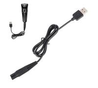 LALAFINA Cordon pour Rasoir Électrique 2 Pièces en Plastique et Métal Résistant à L'usure, Accessoire de Remplacement pour Chargeur de Rasoir Noir