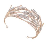 LALAFINA Couronne de Mariée Qui Ne Blesse Pas Cheveux ni Peau Design Délicat Baroque Élégante en Alliage de Zinc et Cristaux pour Mariage et Cérémonie