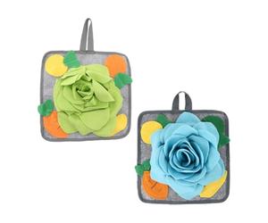 LALAFINA Coussin d'alimentation Lente pour Lapins en Polaire Douce 2 Pièces, Tapis de Fouille Interactif pour Entraîner L'odorat et Consommer L'énergie des Animaux en Entraînement