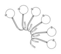 LALAFINA Crochets en Acier Inoxydable Supporte Charges Lourdes Lot de 6 Design Moderne et Simple pour Tringle Ronde 25mm Maison