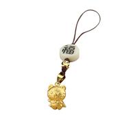 LALAFINA Dragonne de Téléphone Tigre en Laiton et Nylon Pendentif Jade, Décoration Fine pour Téléphone et e Voiture, Peut être Portée en Bracelet