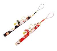 LALAFINA Dragonne pour Téléphone Portable 2 Pièces Pendentif Chat Amulette en Métal, Décoration Délicate et Pratique pour Éviter la Perte