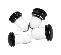 LALAFINA Écarteur D'oreille en Verre Transparent 4pcs pour Oreilles Percées et Cartilage, Design Sécurisé, Style Champignon, pour Occasions Spéciales et Mode Active
