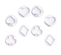 LALAFINA Emporte-pièces Outil de Cuisson 8 Pièces en Plastique Forme Cartes à Jouer Facile à Utiliser pour Décoration de Gâteaux pour Réaliser des Desserts