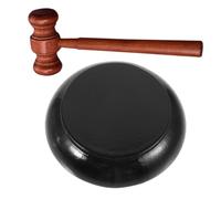 LALAFINA Ensemble de Marteau de Juge en Bois avec Base et Bloc Sonore pour Garçon et Filles, Accessoire de Jeu de Rôle Judiciaire Réaliste et Solide