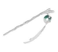 LALAFINA Épingle à Cheveux à Pompon Chinois, Bâtonnet à Cheveux à Pompon Pendant, Alliage de Zinc et Plastique, Argenté, Motif Dragon et Peace Buckle, pour Femmes et Filles, Occasions