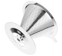 LALAFINA Filtre à Café Inoxydable Réutilisable avec Double Maille Fine Entonnoir et Support Filtre pour Préparation et Bureau