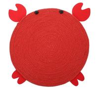 LALAFINA Griffoir pour Chat en Sisal Rouge Forme Crabe Créatif Surface Texturée pour Griffer et Jouer, Tapis à Gratter pour Intérieur et Repos
