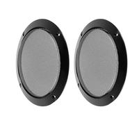 LALAFINA Grille de Protection en Acier pour Haut-Parleur 2pcs, Couvercle de Protection Noir en Acier Laminé à Froid et Abs, Facile à Installer pour Enceintes DIY et Décoration