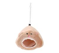 LALAFINA Hamac en Peluche Ours Marron pour Hamster et Écureuil, Chaud | Coussin Remplaçable, Lavable, Sûr pour Dormir, Forme Ours, Choix Chaîne Aléatoire