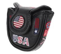 LALAFINA Housse de Protection pour Clubs de Golf en PU Noir, Forme Semi-Circulaire, Solide et Ajustée pour Têtes de Putter Maillet, pour Préparation de Match et Voyage