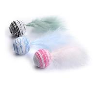 LALAFINA Jouets pour Chats 5pcs Balle Étoile en Eva Plumage, Interactif pour Chatons, Stimule L'énergie et Protège Les Meubles Pendant Le Jeu Couleur Aléatoire