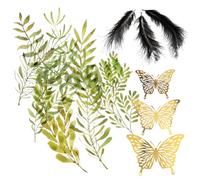 LALAFINA Kit Complet de Papier Cyanotype et Matériaux Créatifs pour Loisirs DIY avec Pochoirs Plastique et Plumes pour Impression Solaire Accessoires de Scrapbooking pour Artistes et