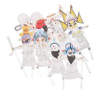 LALAFINA Kit de 8 Marionnettes Chinoises à Ombres Chinoises, Peinture à Faire Soi-même, Marionnettes à Main en Papier, Accessoires de Bricolage pour L'apprentissage Culturel en Classe