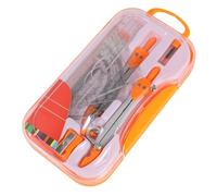 LALAFINA Kit de Dessin Géométrique Compas en Métal, Règle et Rapporteur en Plastique, Ensemble 10 Pièces pour Étudiants en Dessin et Géométrie Scolaire Couleur Aléatoire