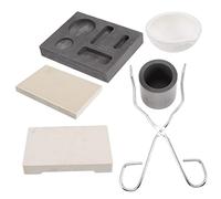 LALAFINA Kit de Moule à Lingots en Graphite Haute Pureté 6 Pièces Pinces à Creuset, Stabilité Chimique et Résistance la Corrosion pour Fusion et Expérimentation